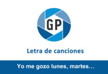 Letra Yo me gozo lunes, martes… Letra Yo me gozo lunes, martes…
