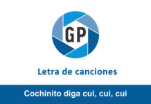 Letra Cochinito diga cui, cui, cui Letra Cochinito diga cui, cui, cui